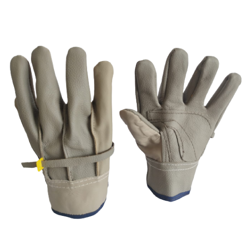 Guante de piel económico con refuerzo y hebilla